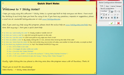 Screenshot of the application 7 Sticky Notes - #1