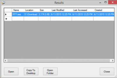 Screenshot of the application IFFY (I'll Find Files for You) - #3