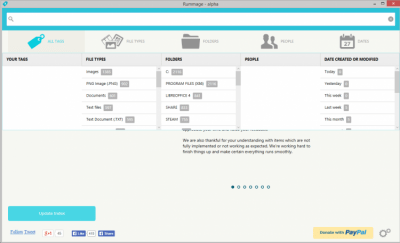 Screenshot of the application Rummage - #1