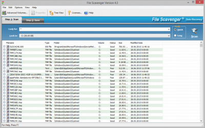 Screenshot of the application File Scavenger - #1