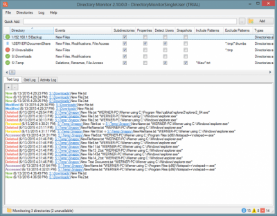 Screenshot of the application Directory Monitor - #1