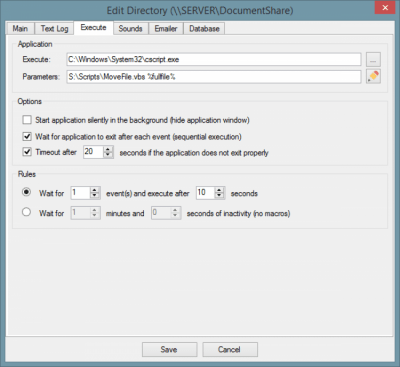 Screenshot of the application Directory Monitor - #2