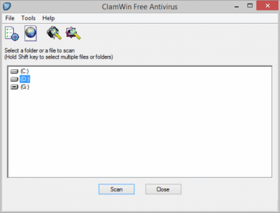 Screenshot of the application ClamWin Free Antivirus - #1