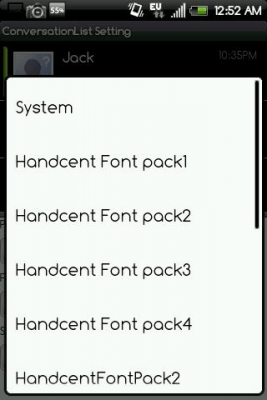 Screenshot of the application Handcent Font Pack5 - #2
