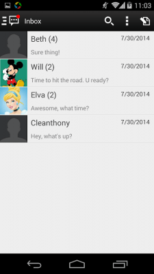 Screenshot of the application Handcent 6 Skin (Sense5 Style) - #8