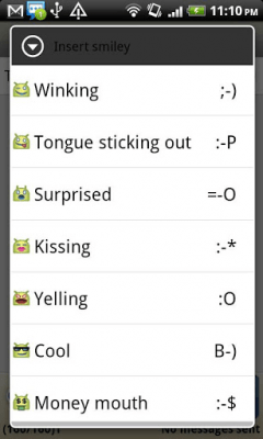 Screenshot of the application Handcent Smileys Plugin - #1