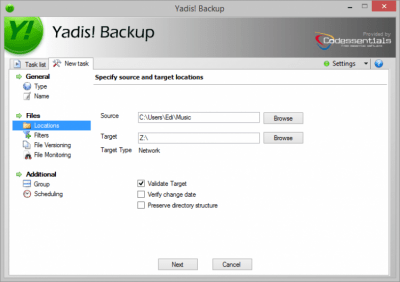 Screenshot of the application Yadis! Backup - #2