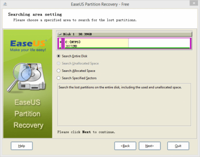 Screenshot of the application EaseUS Partition Recovery Wizard - #2
