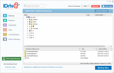 Screenshot of the application IDrive Online Backup - #2