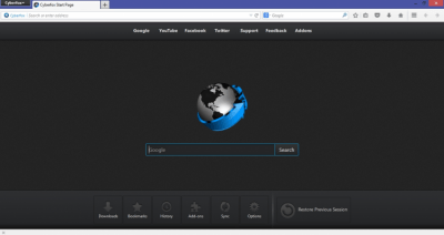 Screenshot of the application Cyberfox Intel Version - #3