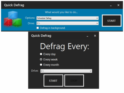 Screenshot of the application Quick Defrag - #1