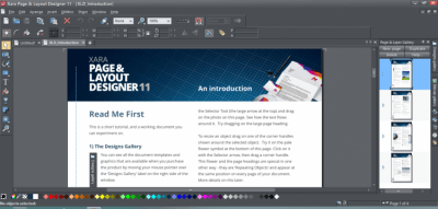 Screenshot of the application Xara Page & Layout Designer - #1