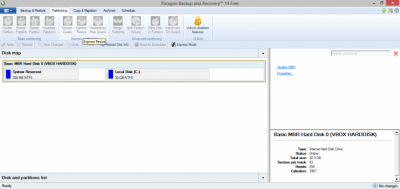 Screenshot of the application PARAGON Backup & Recovery - #3