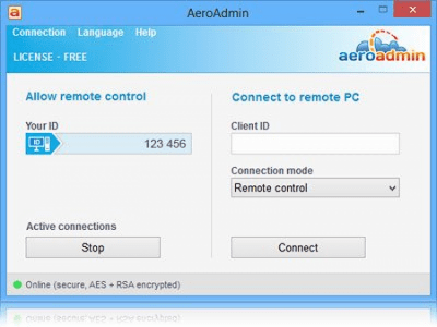Screenshot of the application AeroAdmin Free - #4