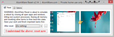 Screenshot of the application AlomWare Reset - #1