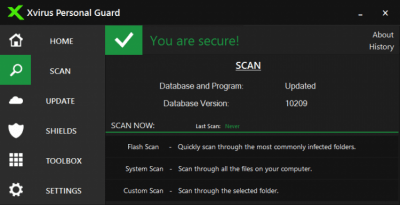 Screenshot of the application Xvirus Personal Guard - #1