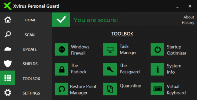 Screenshot of the application Xvirus Personal Guard - #3
