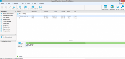 Screenshot of the application EaseUS Partition Master Professional - #1