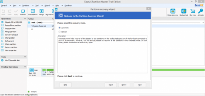 Screenshot of the application EaseUS Partition Master Professional - #3