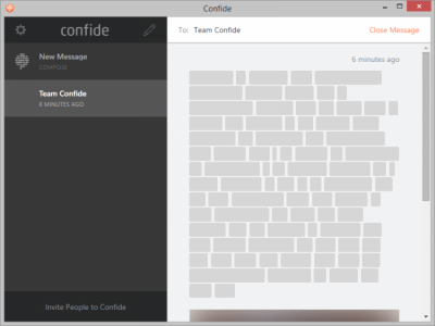 Screenshot of the application Confide for Windows - #1