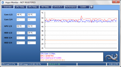 Screenshot of the application Argus Monitor - #1