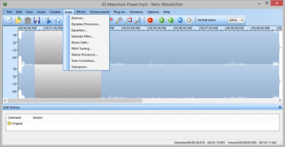 Screenshot of the application Nero WaveEditor - #1