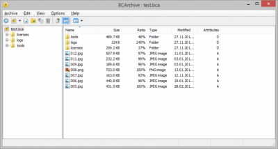 Screenshot of the application BCArchive - #2