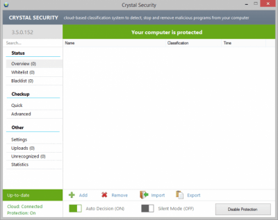 Screenshot of the application Crystal Security - #1