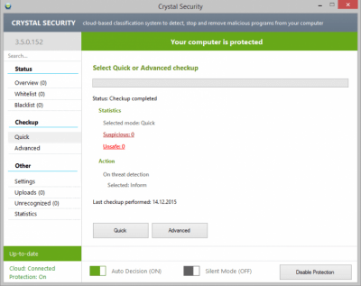 Screenshot of the application Crystal Security - #2