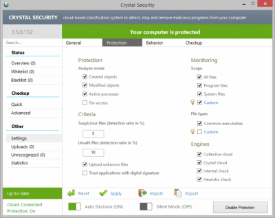 Screenshot of the application Crystal Security - #3