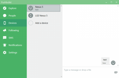 Screenshot of the application Pushbullet - #2