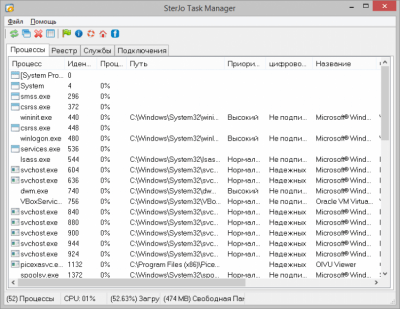 Screenshot of the application SterJo Task Manager - #1