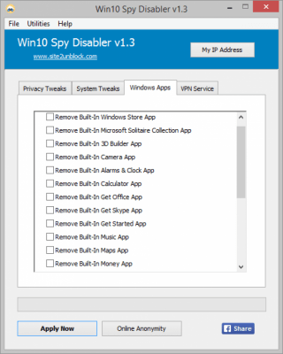Screenshot of the application Win10 Spy Disabler - #2