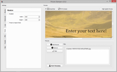 Screenshot of the application Picture Stamper - #3