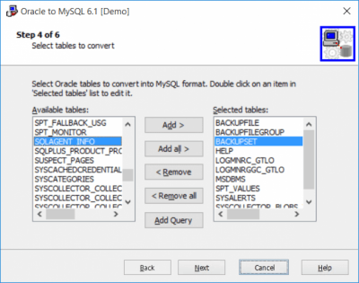 Screenshot of the application Oracle-to-MySQL - #3