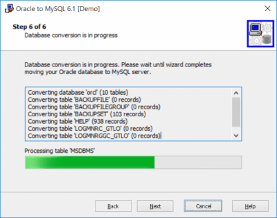 Screenshot of the application Oracle-to-MySQL - #4