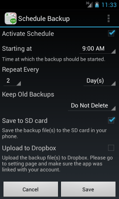 Screenshot of the application SMSToExcel Backup SMS in Excel - #6