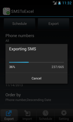 Screenshot of the application SMSToExcel Backup SMS in Excel - #12