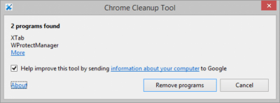 Screenshot of the application Chrome Cleanup Tool - #1