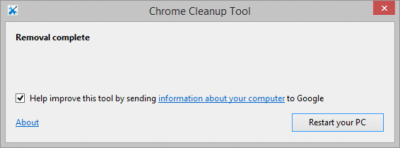 Screenshot of the application Chrome Cleanup Tool - #3