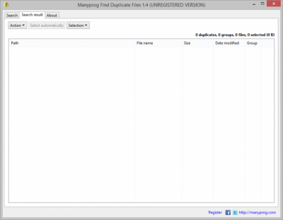 Screenshot of the application Manyprog Find Duplicate Files - #3