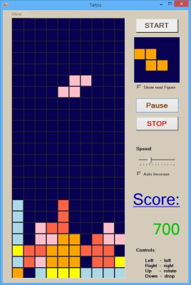 Screenshot of the application Simple Tetris - #1