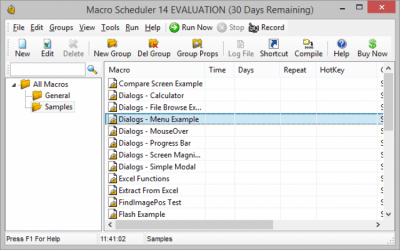 Screenshot of the application Macro Scheduler - #1