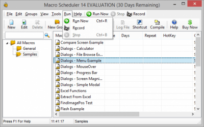 Screenshot of the application Macro Scheduler - #7