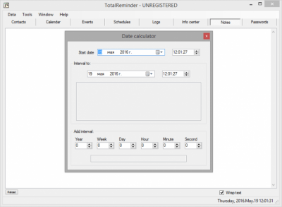 Screenshot of the application TotalReminder - #4