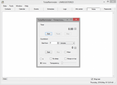 Screenshot of the application TotalReminder - #5
