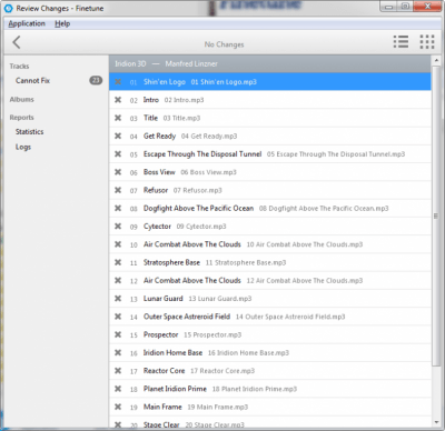 Screenshot of the application Finetune - #4