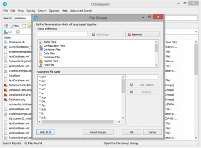 Screenshot of the application UltraSearch - #4
