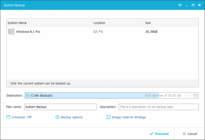 Screenshot of the application EaseUS Todo Backup Free - #7