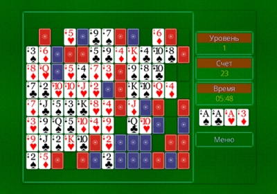 Screenshot of the application "Two Decks" - Solitaire - #1